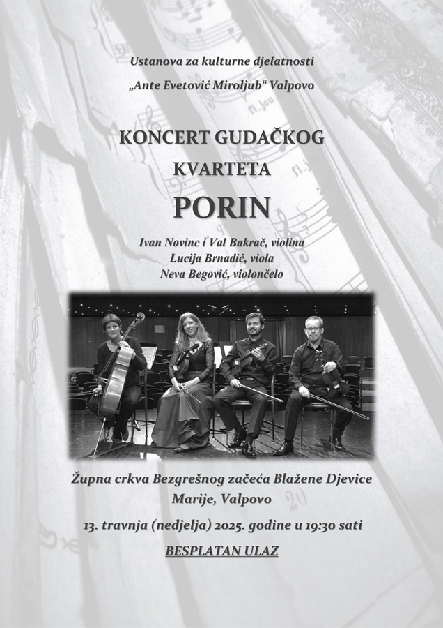 Koncert gudačkog kvarteta Porin u Valpovu